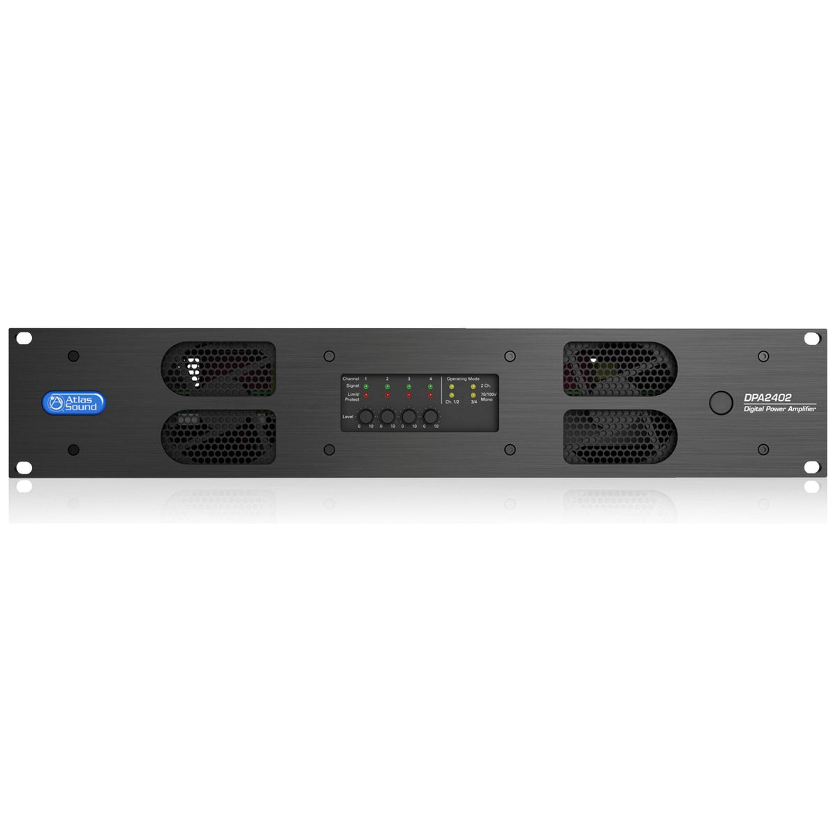 AtlasIED DPA2402 2400W Networkable Multi-Channel Power Amplifier with Optional Dante Network Audio