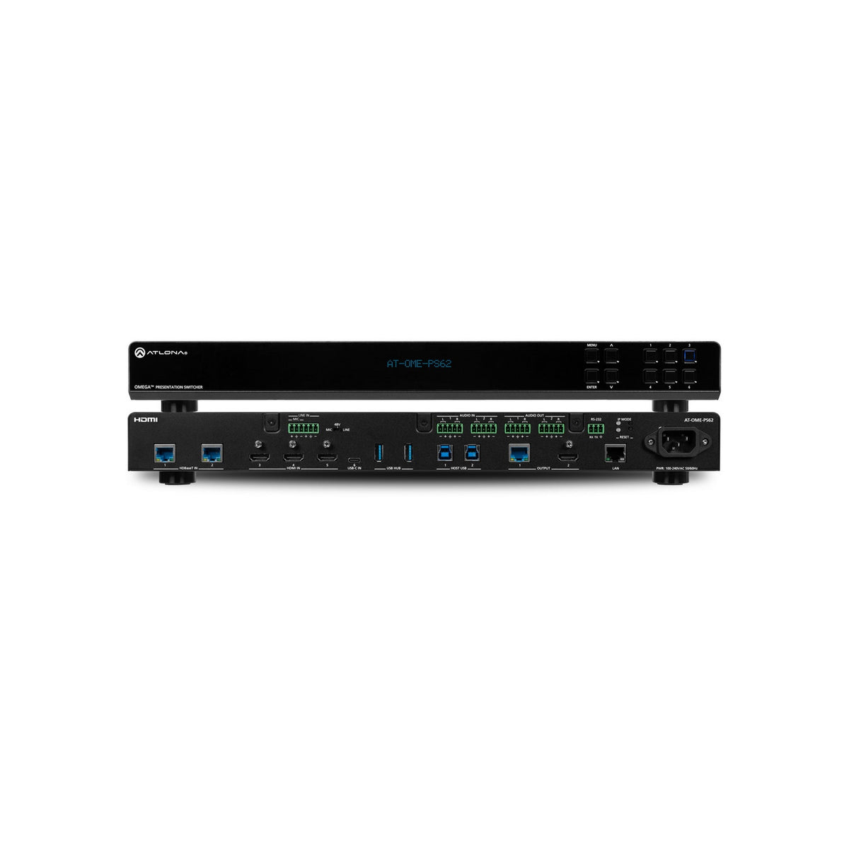 Atlona AT-OME-PS62 6x2 Matrix Presentation Switcher with USB Hub