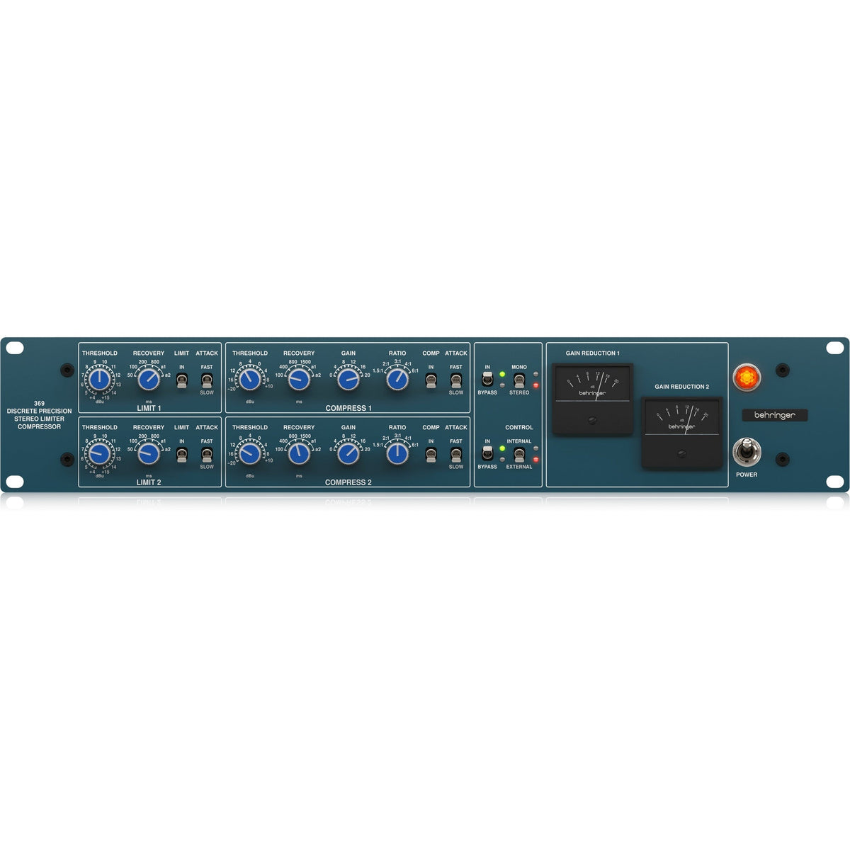 Behringer 369 Dual Channel Stereo Compressor Limiter Rack Processor