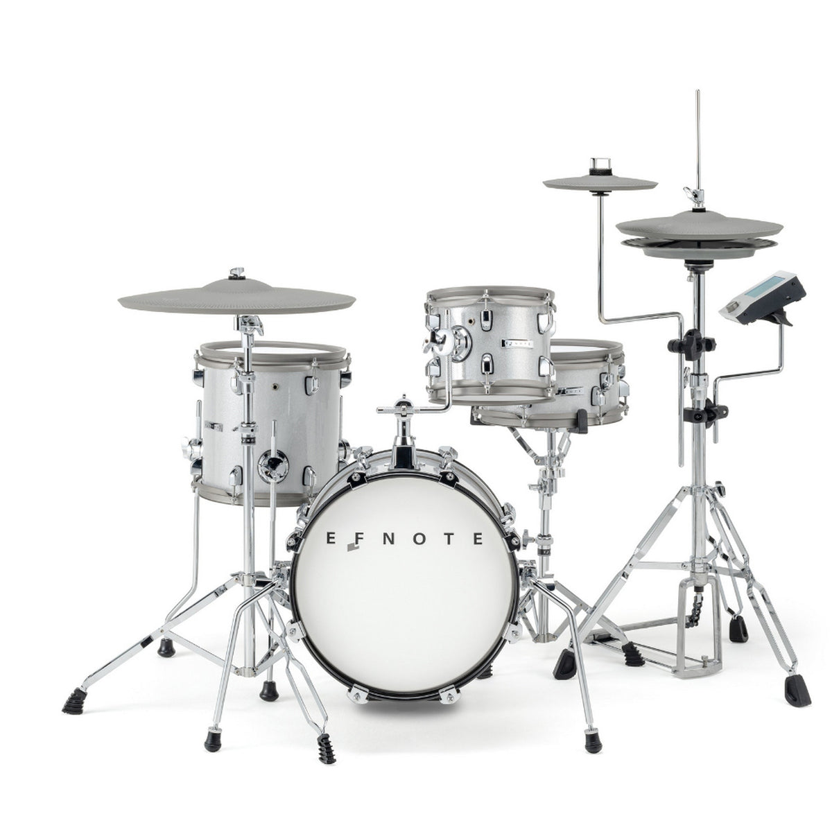 EFNOTE mini Acoustic Designed Electronic Drum Set, White Sparkle Finish