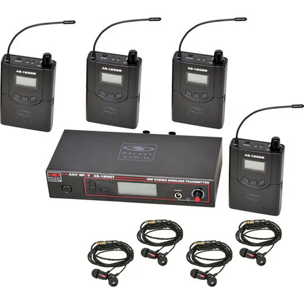 Galaxy Audio AS-1200 4-Receiver Wireless In-Ear Monitors P4 470–494 MHz