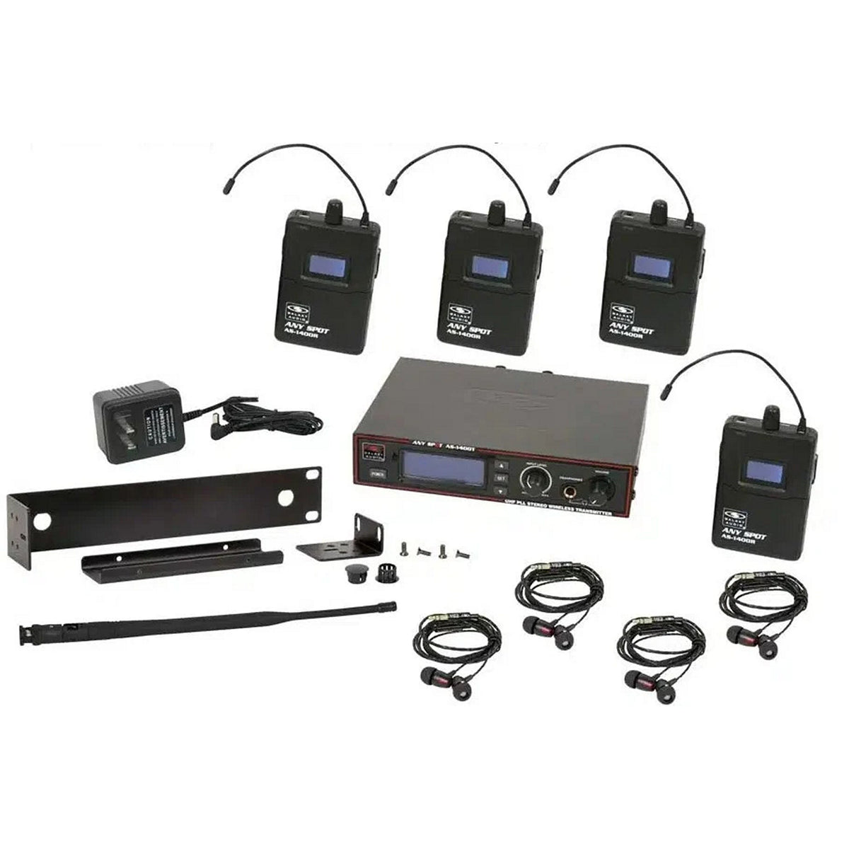 Galaxy Audio AS-1400 4-Pack Wireless In-Ear Monitor System P 614–638 MHz