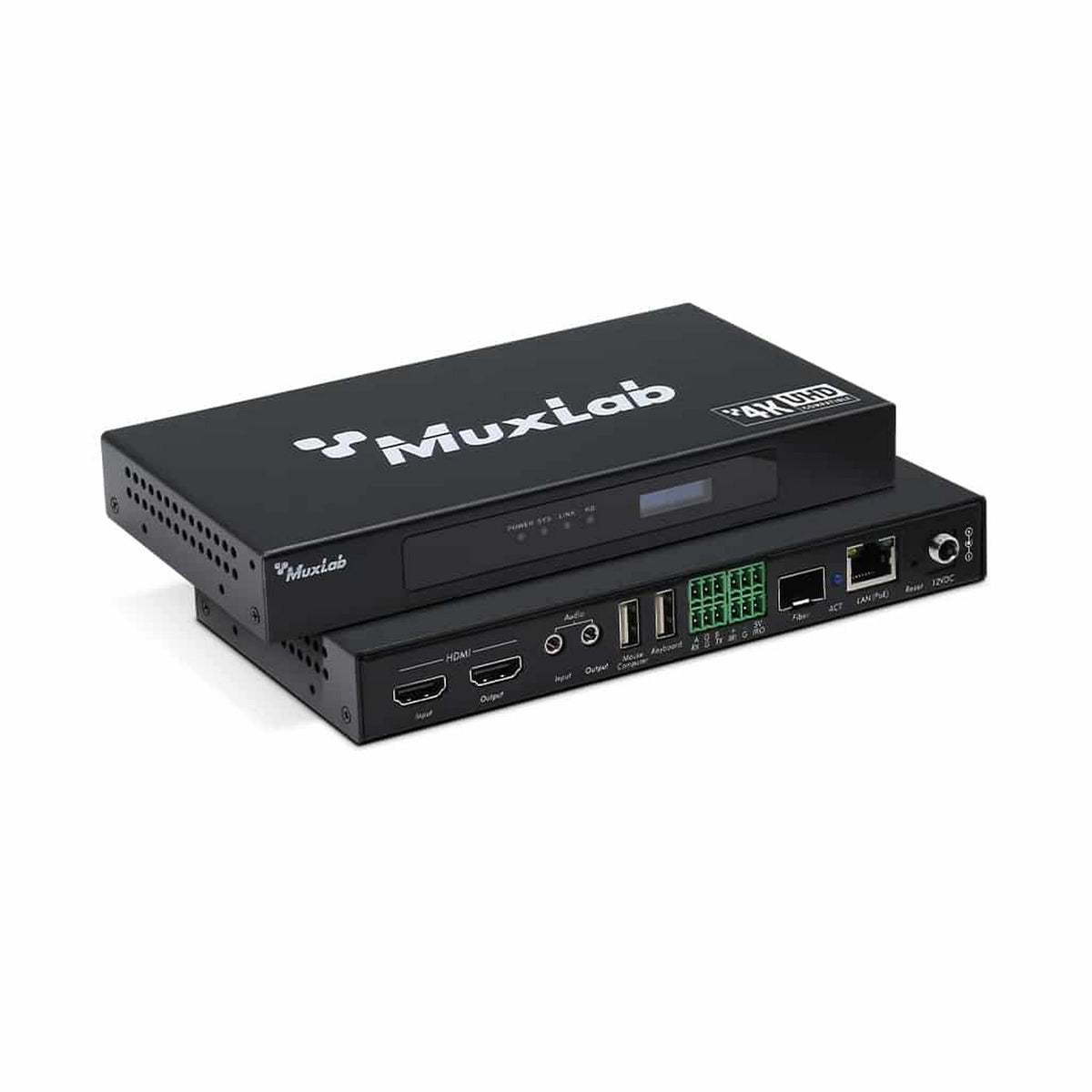 MuxLab 500862 HDMI Over IP PoE Workstation Transceiver 4K30 for Networked KVM Systems