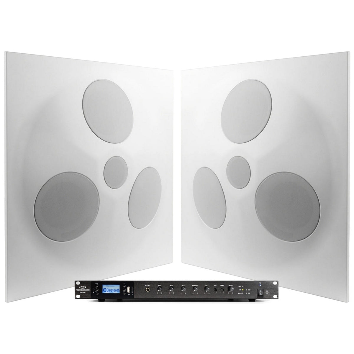 Pure Resonance Audio Seminar Sound System with (2) SD5 Ceiling Tile Speakers & RMA120BT Rack Mount Bluetooth Mixer Amplifier