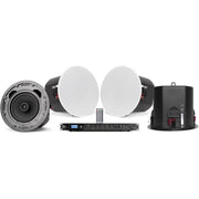 Pure Resonance Audio Background Music Sound System with (4)C8 Ceiling Speakers, (4)C8-TB Tile Bridges, and RMA500BT Bluetooth Mixer Amplifier