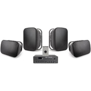 Pure Resonance Audio Background Music Sound System with (4)6.1 Surface Mount Speakers and MA120BT Bluetooth Mixer Amplifier
