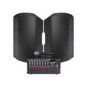 Pure Resonance Audio School Gym Sound System with (8) P115 15-Inch Passive PA Speakers, MX9 Mixer, (2)  LA21000 Power Amplifiers, and WMS1-HH Wireless Handheld Microphone
