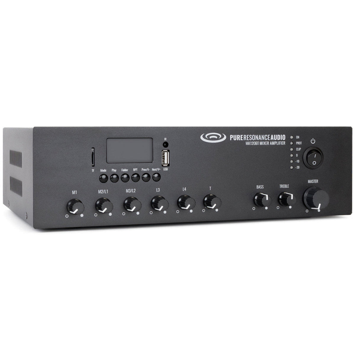 Pure Resonance Audio MA120BT 7-Channel 120W Commercial Mixer Amplifier with Bluetooth