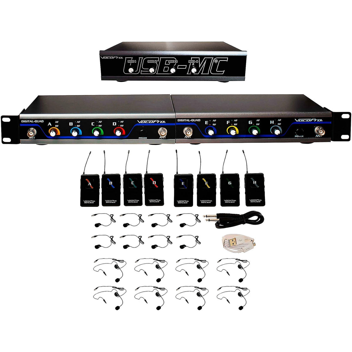 VocoPro 8-Channel Digital UHF Wireless Vocal Headset Mic System