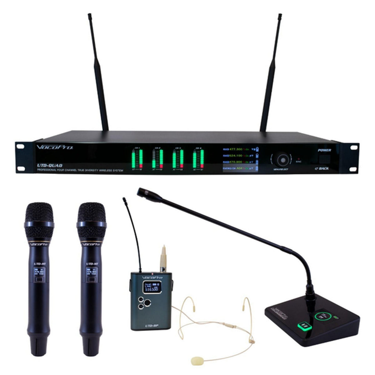VocoPro UTD-QUAD-WORSHIP Quad Digital Wireless Microphone System