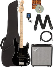 Fender Squier Affinity Precision Bass PJ - Black w/ Rumble 15 Amplifier