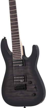 Jackson Dinky Arch Top JS22Q-7 Electric Guitar - Transparent Black Burst w/ Instrument Cable