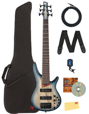 Ibanez SR606E SR Standard 6-String Bass Guitar - Cosmic Blue Starburst Flat w/ Gig Bag