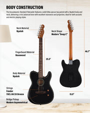 Fender Acoustasonic Standard Telecaster - Black w/ Cleaning Kit