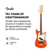 Fender Player II Mustang Bass PJ - Rallye Orange w/ Cleaning Kit