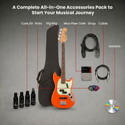 Fender Player II Mustang Bass PJ - Rallye Orange w/ Cleaning Kit