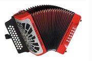 Hohner Compadre E/A/D 3-Row Diatonic Accordion - Red w/ Gig Bag