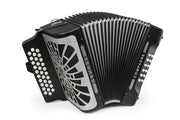 Hohner Compadre GCF 3-Row Diatonic Accordion - Black w/ Gig Bag