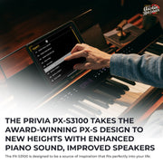 Casio PX-S3100 Privia Slim Digital Piano - Black w/ SP-34 Three-Pedal System