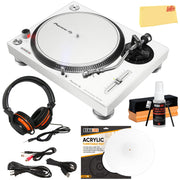 Pioneer DJ PLX-500 Direct Drive Turntable - White w/ Headphones