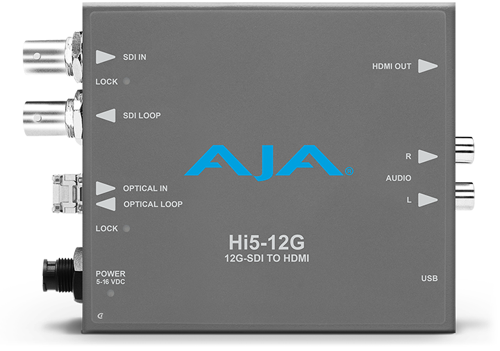 HI5 12G-SDI to HDMI 2.0 Conversion with Fiber Transceiver AJA
