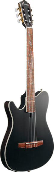 Ibanez TOD10NL Tim Henson Nylon Acoustic-Electric Guitar, Left Handed - Transparent Black Flat w/ Gig Bag