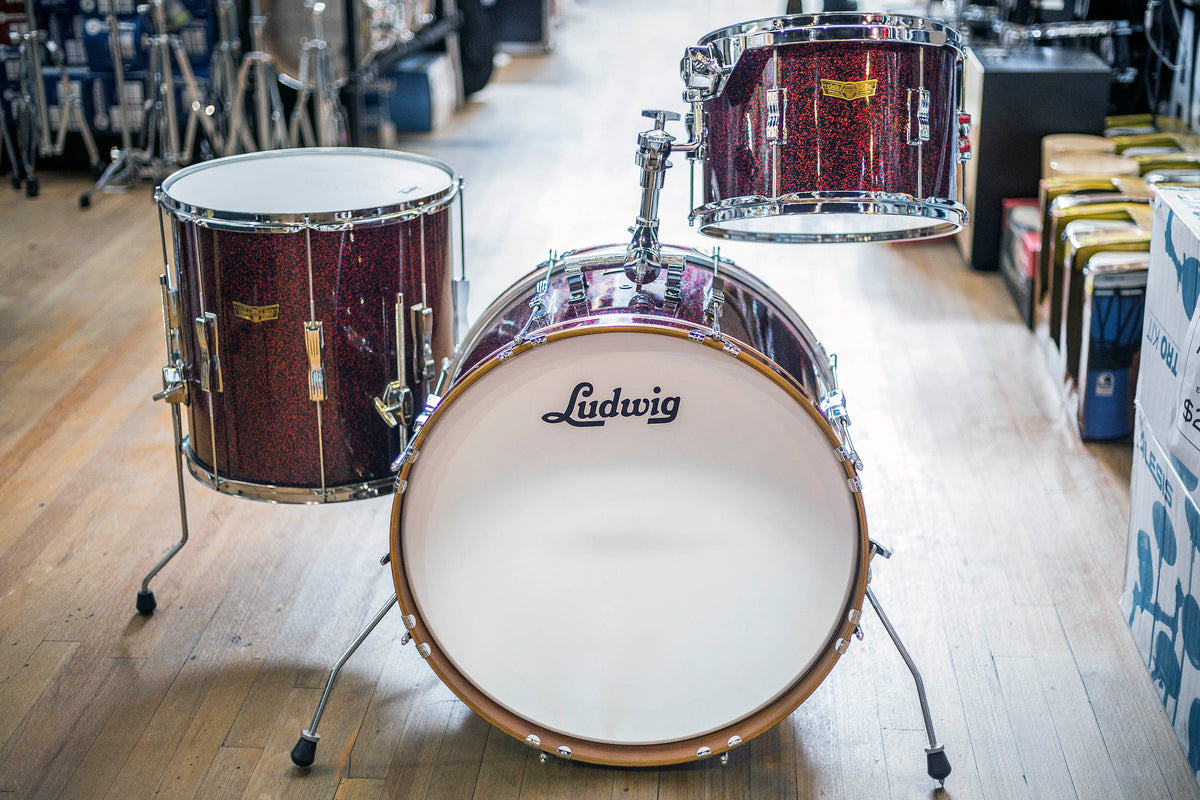 Ludwig LR322FXRS Club Date Fab 3 3-Piece Shell Pack in Ruby Sparkle LR322FXRS