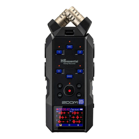 Zoom H6essential 6-Track 32-Bit Podcast Bundle with Zoom ZBTA-1 Bluetooth Adapter, Zoom APH-6e Accessory Pack, Hosa HMIC-005 XLR Cables, Koss UR-20 Headphones and 64GB microSDXC Card