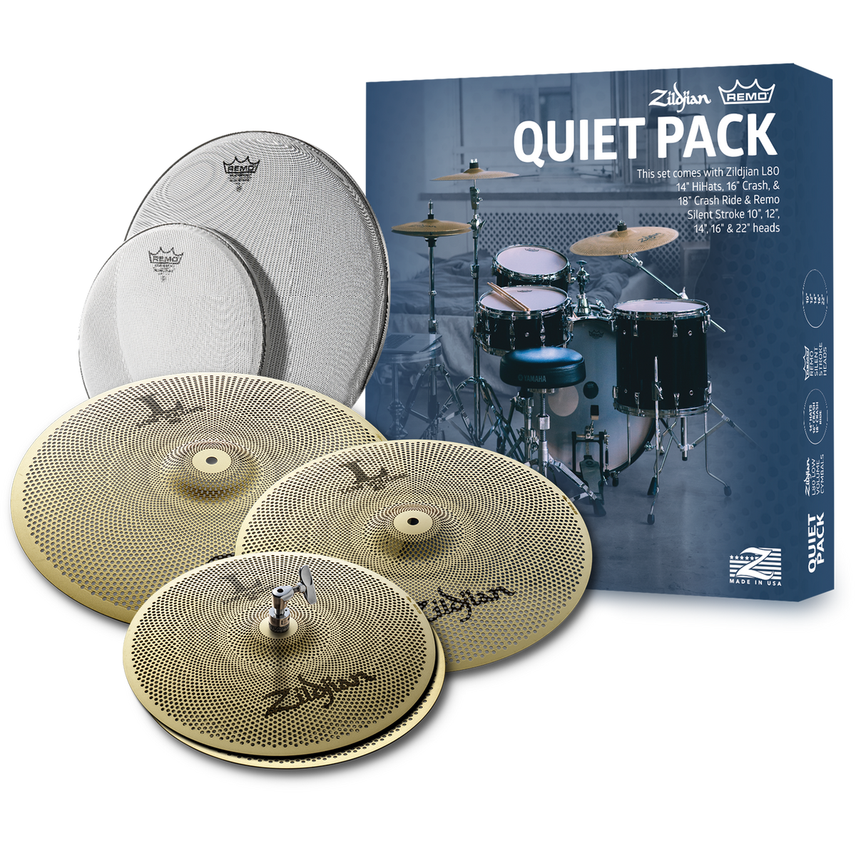 Zildjian L80 Series LV468RH Quiet Pack Cymbal Box Set